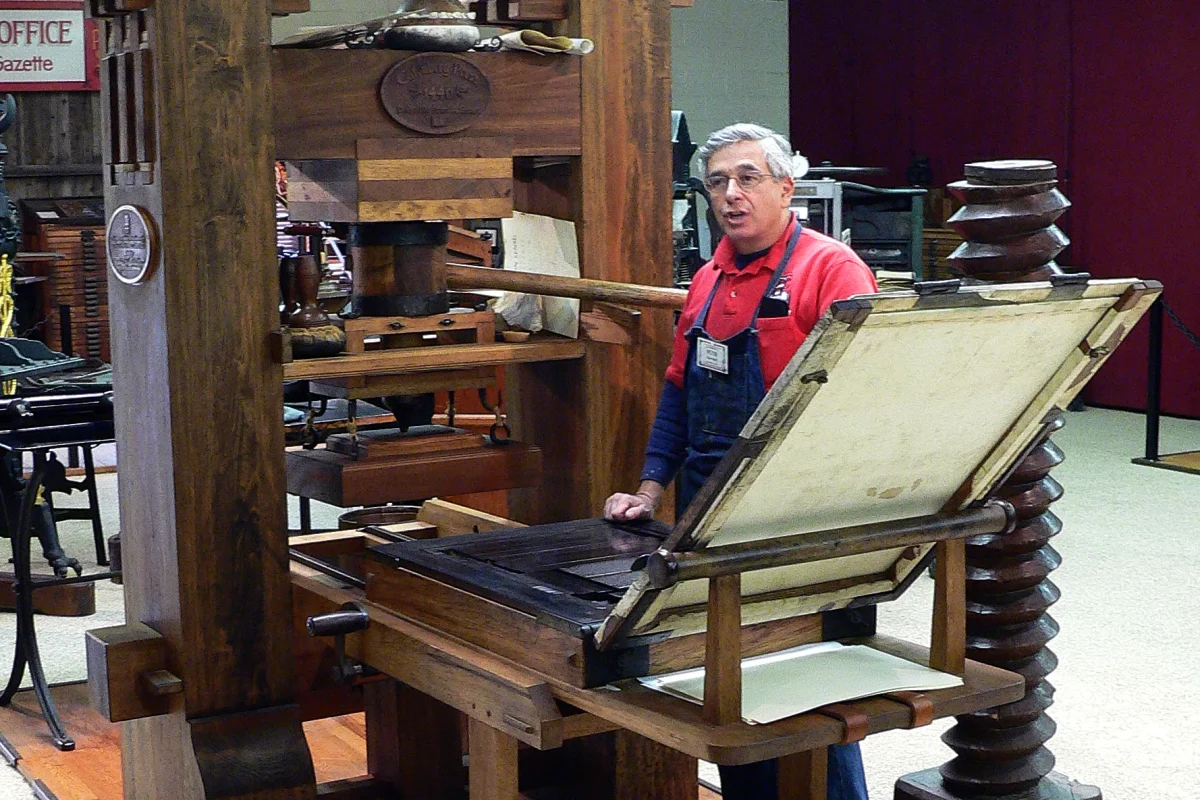 Gutenberg’in matbaasının ahşap baskı presi