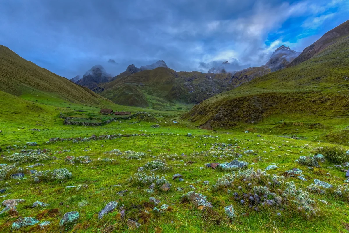 And Dağları’nda yeşil bir yayla manzarası