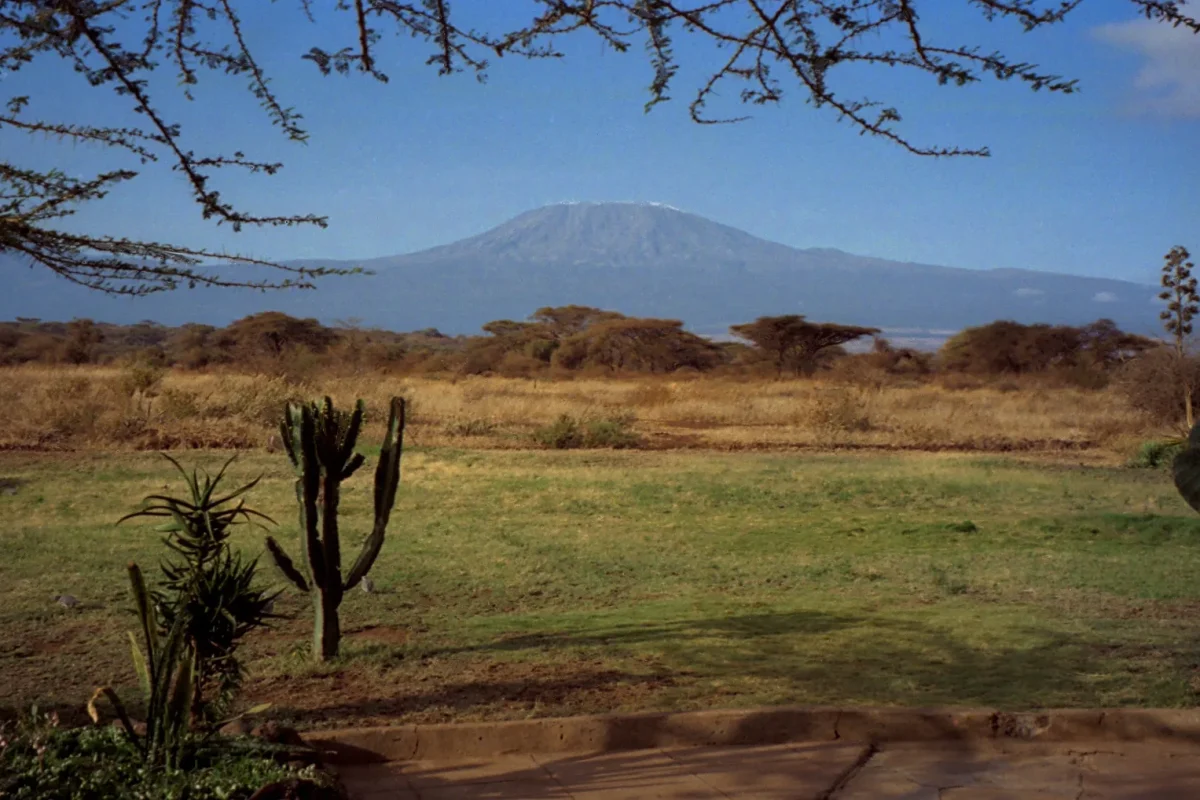 Amboseli ovasından görülen Kilimanjaro Dağı
