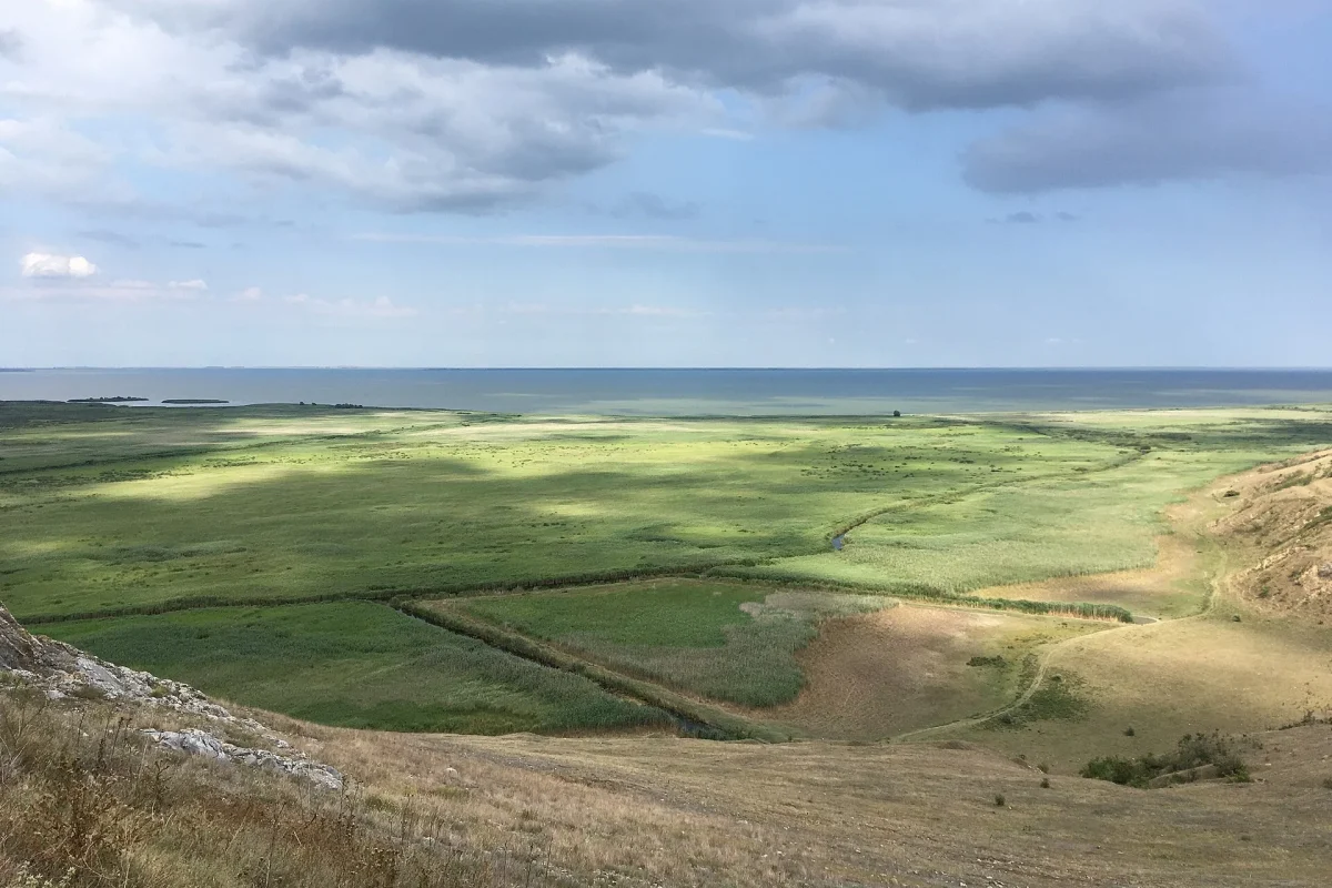 Tuna Deltası’na bakan tepelerden delta düzlüğü ve su